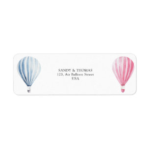 Étiquette Aquarelle Air Balloons Révélation de genre