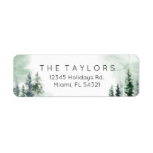 Aquarelle Arbre de Noël d'hiver