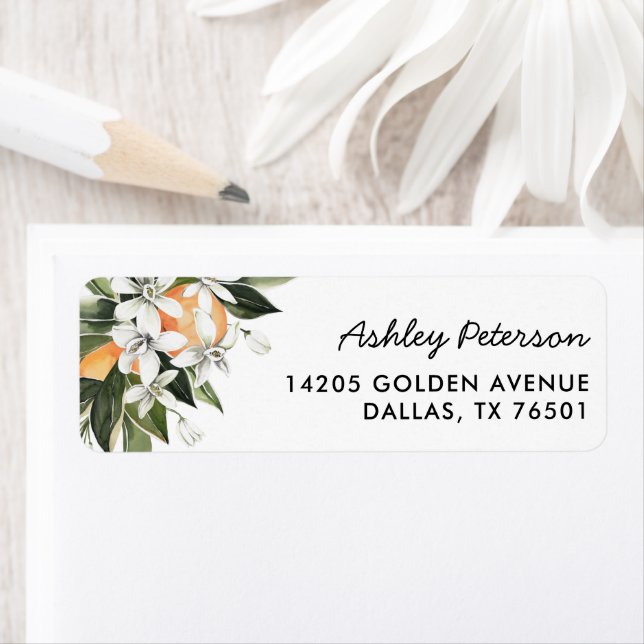 Étiquette Aquarelle Baby shower à croûte orange (En situation)