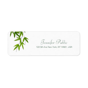 Étiquette Aquarelle Bamboo Feuille Modèle Script à la main c