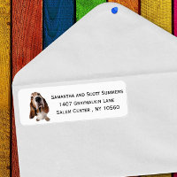 Aquarelle Basset Hound Dog Adresse de retour