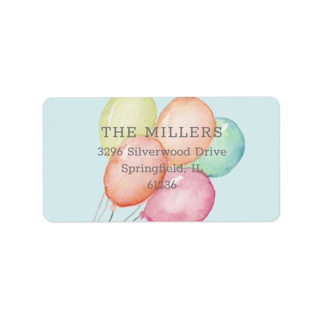 Étiquette Aquarelle Bleu (Devant)