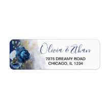 Aquarelle bleu marine Floral