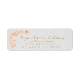 Étiquette Aquarelle Blush & Blooms Floral & Gold Return