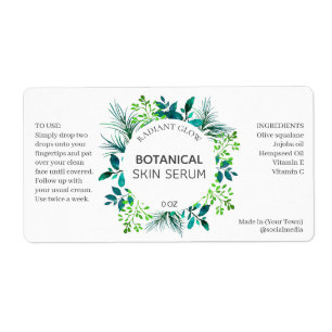 Étiquette Aquarelle botanique luxuriante Feuille serum Étiq