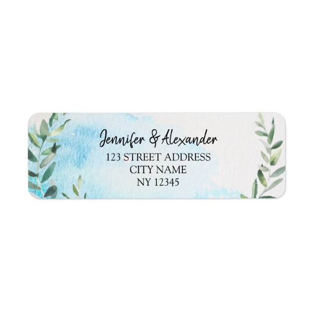 Étiquette Aquarelle botanique olive feuille rustique mariage (Devant)