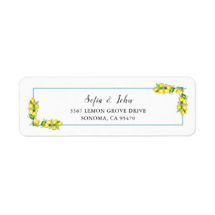 Étiquette Aquarelle Citron Vintage