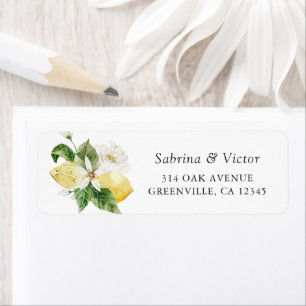 Étiquette Aquarelle Citrus Citrus Verdure Adresse de retour