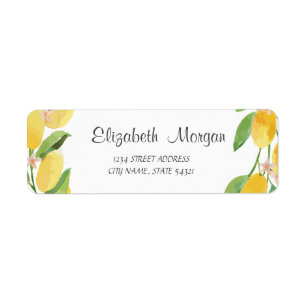 Étiquette Aquarelle Citrus Lemons