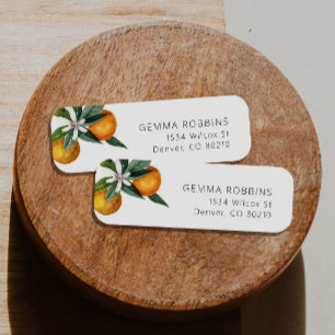 Étiquette Aquarelle Citrus Oranges Florale Adresse de retour