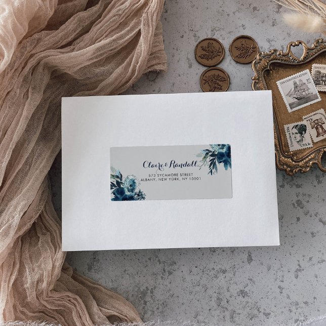 Étiquette Aquarelle classique Floral RSVP Adresse (Créateur téléchargé)