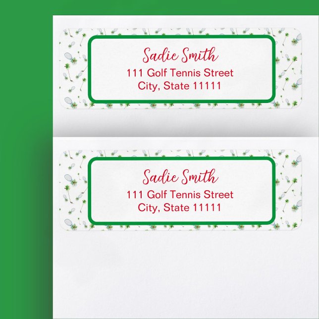 Étiquette Aquarelle Clubs De Golf De Noël Et Raquettes De Te (Créateur téléchargé)