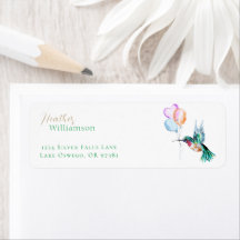 Aquarelle Colibri et ballons