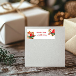 Étiquette Aquarelle Cookie de Noël Adresse de retour Label