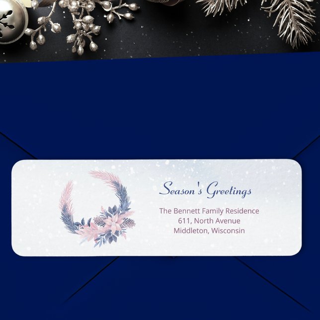 Étiquette Aquarelle de Noël Foliole d'hiver Fête sur mesure (Créateur téléchargé)