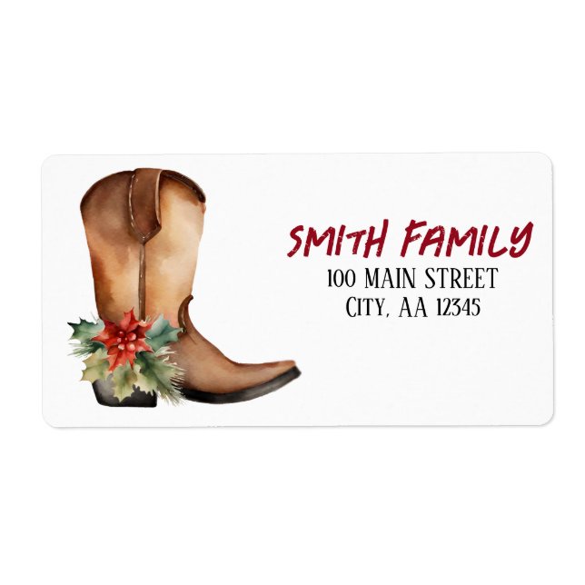 Étiquette Aquarelle - démarrage de Noël (Devant)