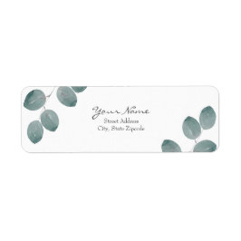 Étiquette Aquarelle Dollar d'argent Feuilles Eucalyptus
