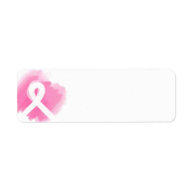 Étiquette Aquarelle du ruban de sensibilisation au cancer du (Devant)