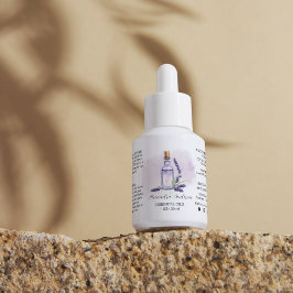 Étiquette Aquarelle essentielle de la lavande botanique