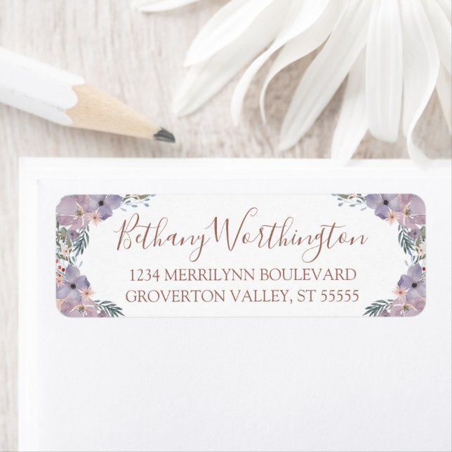 Étiquette Aquarelle Fleur sauvage Floral Rose Gold (En situation)