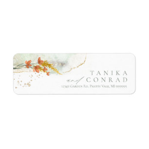 Étiquette Aquarelle fleur sauvage Mariage Gold ID954