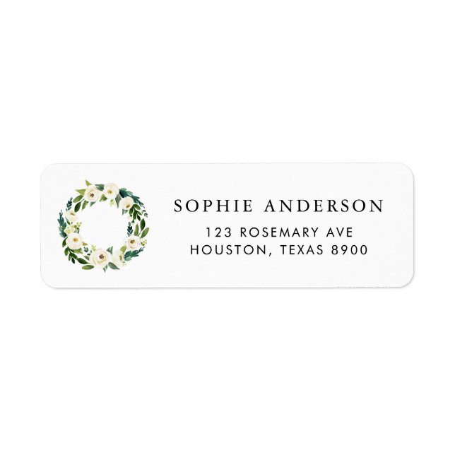 Étiquette Aquarelle Fleurs de citron Wreath Mariage d'été La (Devant)