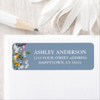 Aquarelle Fleurs sauvages retour Adresse Dusty Blu