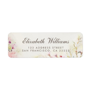 Étiquette Aquarelle Floral Boho Retourner l'adresse Étiquett