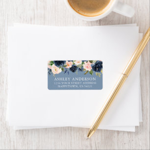 Étiquette Aquarelle Floral Dusty Mariage Adresse