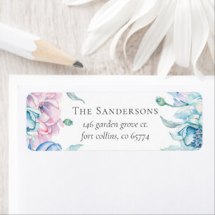 Étiquette Aquarelle Floral Elegant Farmhouse Adresse de reto