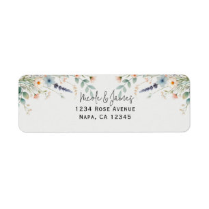 Étiquette Aquarelle Floral Fleur sauvage Printemps mariage