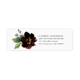 Étiquette Aquarelle Floral Mariage Adresse de retour
