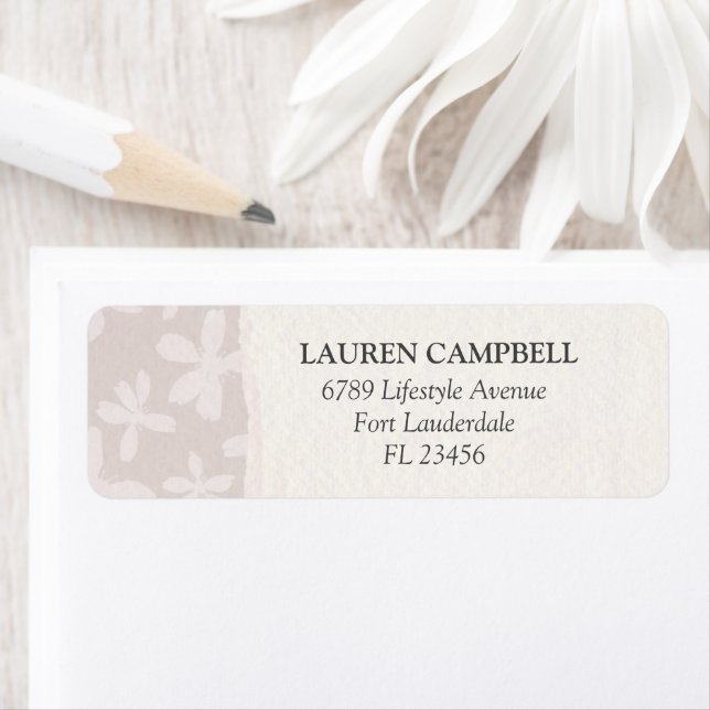 Étiquette Aquarelle Floral Rose (En situation)