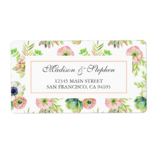 Étiquette Aquarelle Floral & Succulents - Mariage