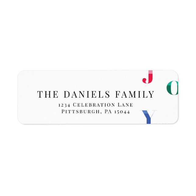 Étiquette Aquarelle hiver Red Joy (Devant)