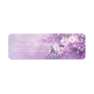 Étiquette Aquarelle lavande Fleur de cerisier éthérée