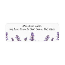 Aquarelle Lavender Flower Buts Adresse de retour