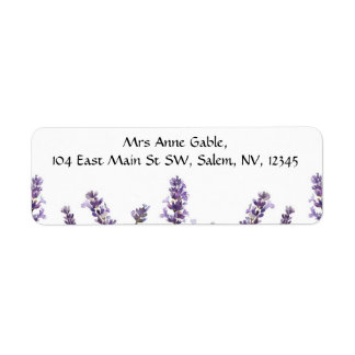 Étiquette Aquarelle Lavender Flower Buts Adresse de retour
