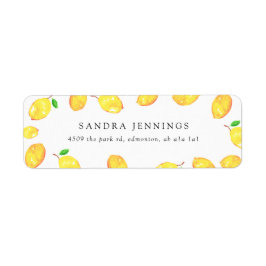 Étiquette Aquarelle Lemon Elégante Bordure Minimale Chic