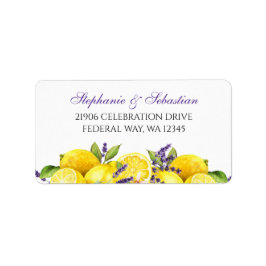 Étiquette Aquarelle Lemon Lavender Boho Adresse