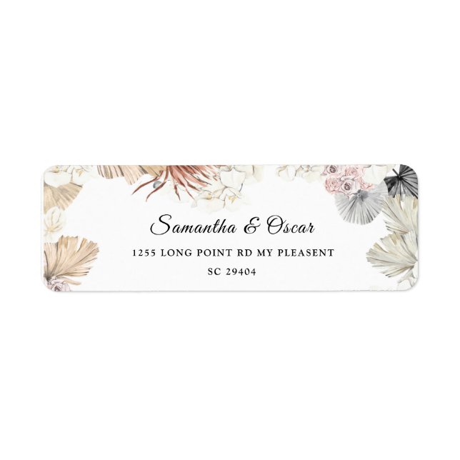 Étiquette Aquarelle moderne Floral Orchid Gold Frame (Devant)