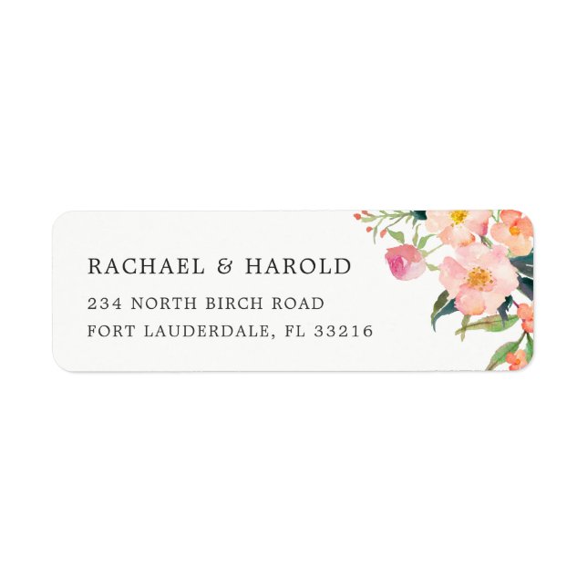 Étiquette Aquarelle moderne Jardin botanique Floral (Devant)