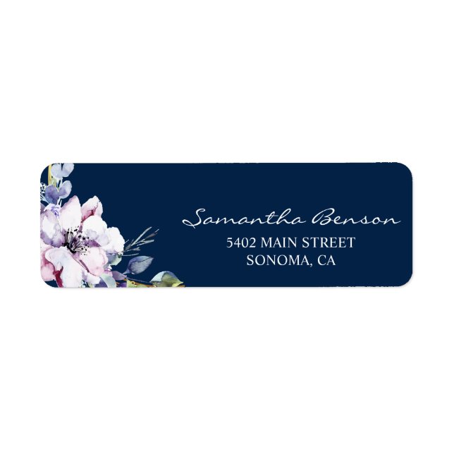 Étiquette Aquarelle personnalisée Boho Floral Adresse de ret (Devant)