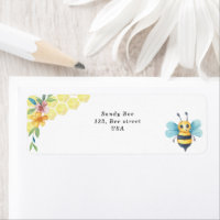 Aquarelle petite abeille et peigne de miel