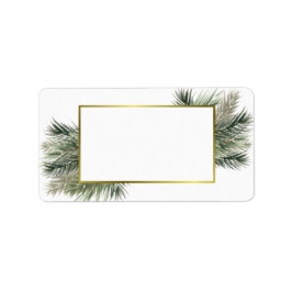 Étiquette Aquarelle Pine Or Frame Blé do-it-yourself Imprime
