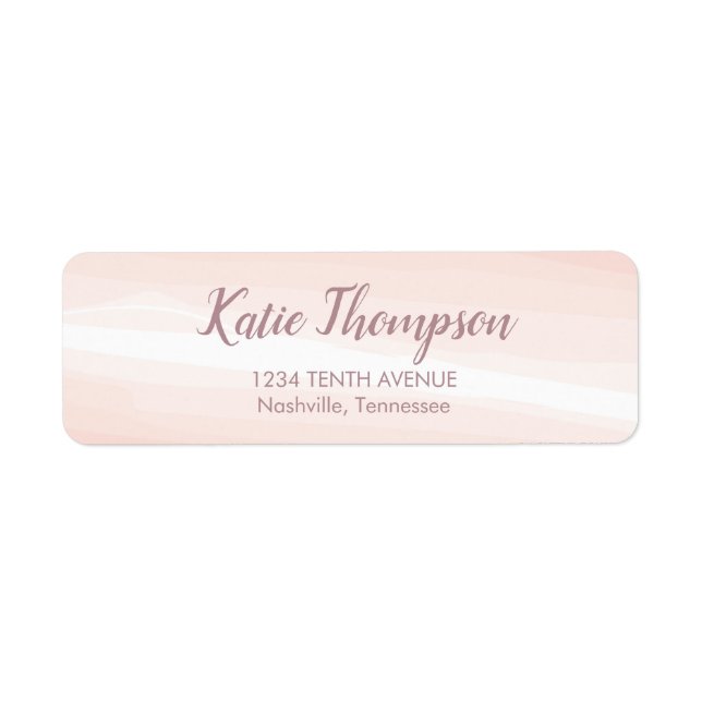 Étiquette Aquarelle rose classique (Devant)