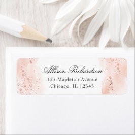 Étiquette Aquarelle rose or rousse parties scintillant rose