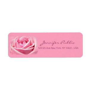 Étiquette Aquarelle rose rose peinture Modèle manuscrit