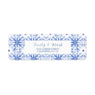 Étiquette Aquarelle Santorini Grèce mariage adresse de retou