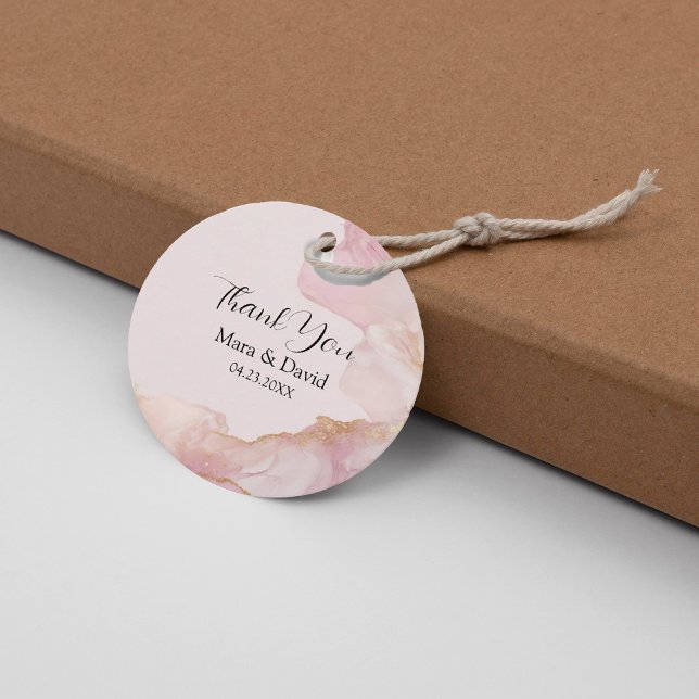 Étiquette Aquarelle Seraphina Rose et Gold Favoris (Créateur téléchargé)